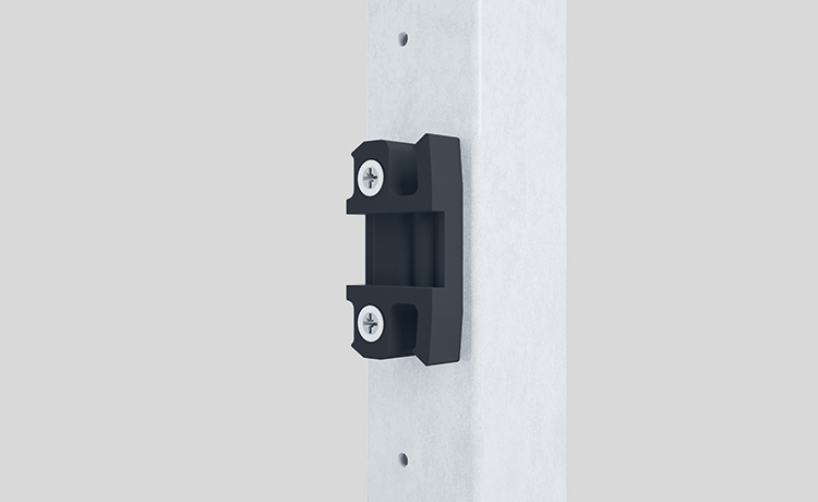 Pre punched frame fixing holes with pre fitted universal fixing clip
